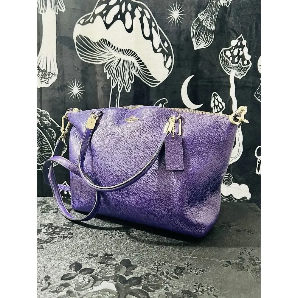 Coach Chicago Ellis Tote Purple Pebbled Leather Gold Hardware 33961 Shoulder Bag